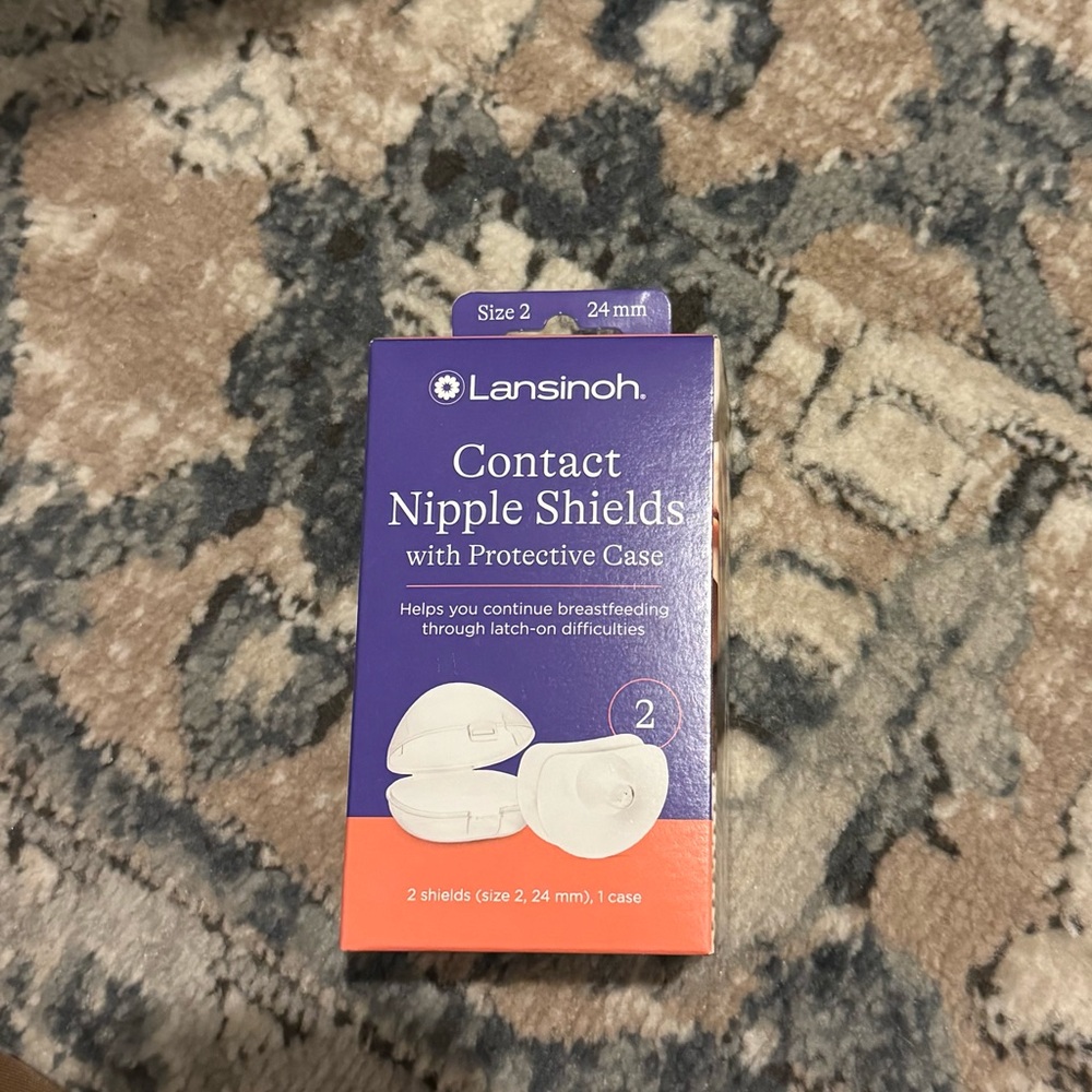 Lansinoh Silicone Nipple Shields 24 mm with Protective Case BNIB